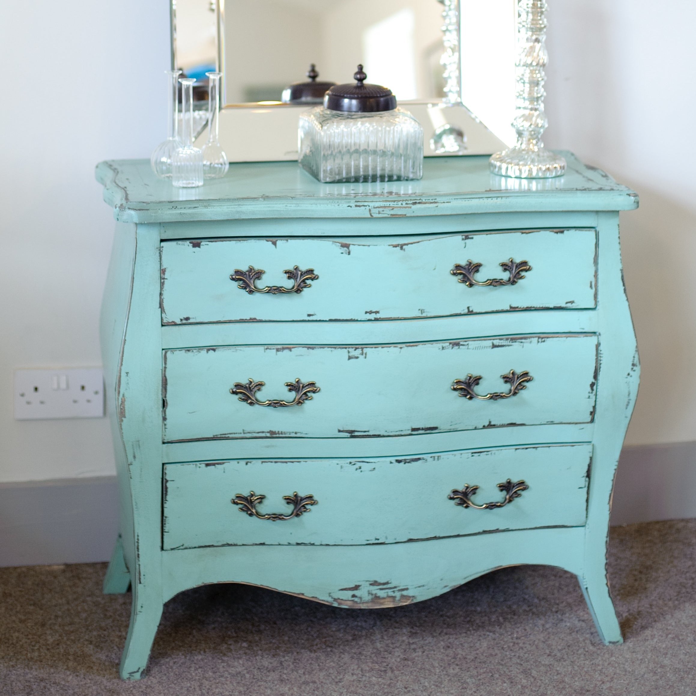 Etienne Aqua Blue Three Drawer Chest of Drawers